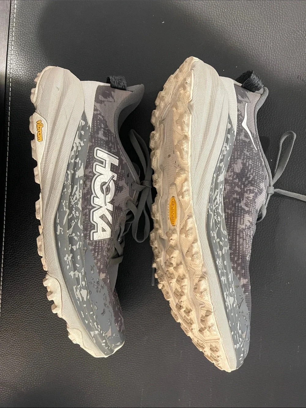 Worn once Hoka Trail Running Shoes in Gray and White